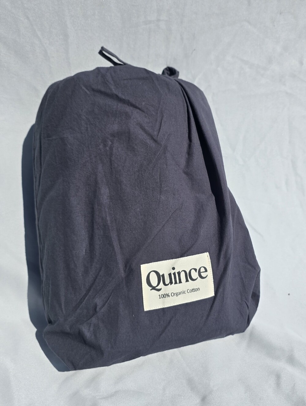 Quince Organic Brushed Cotton Duvet Cover King/Cal-King Nightfall Dark Gray